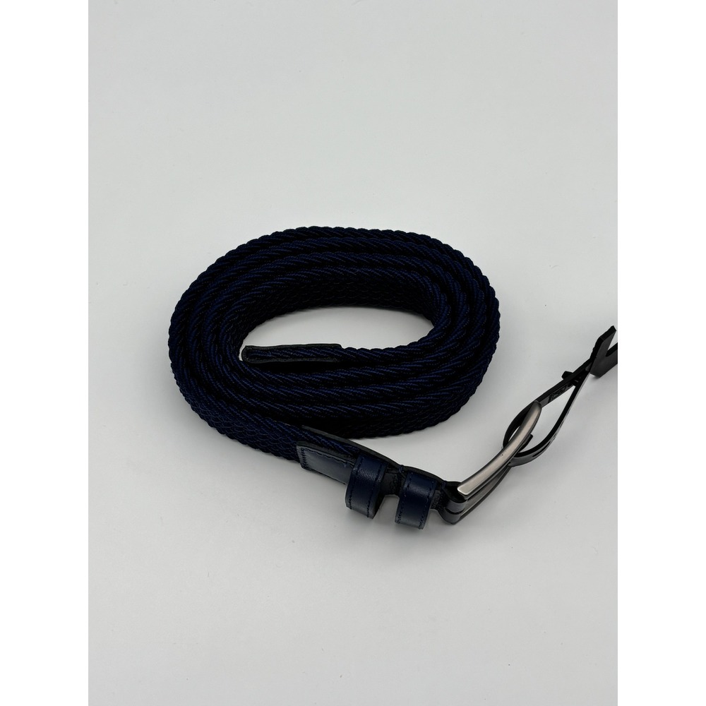 Walter Hagen Mens Braided Solid Belt Navy Blue XL 42-44 Woven Stretch MGA15215